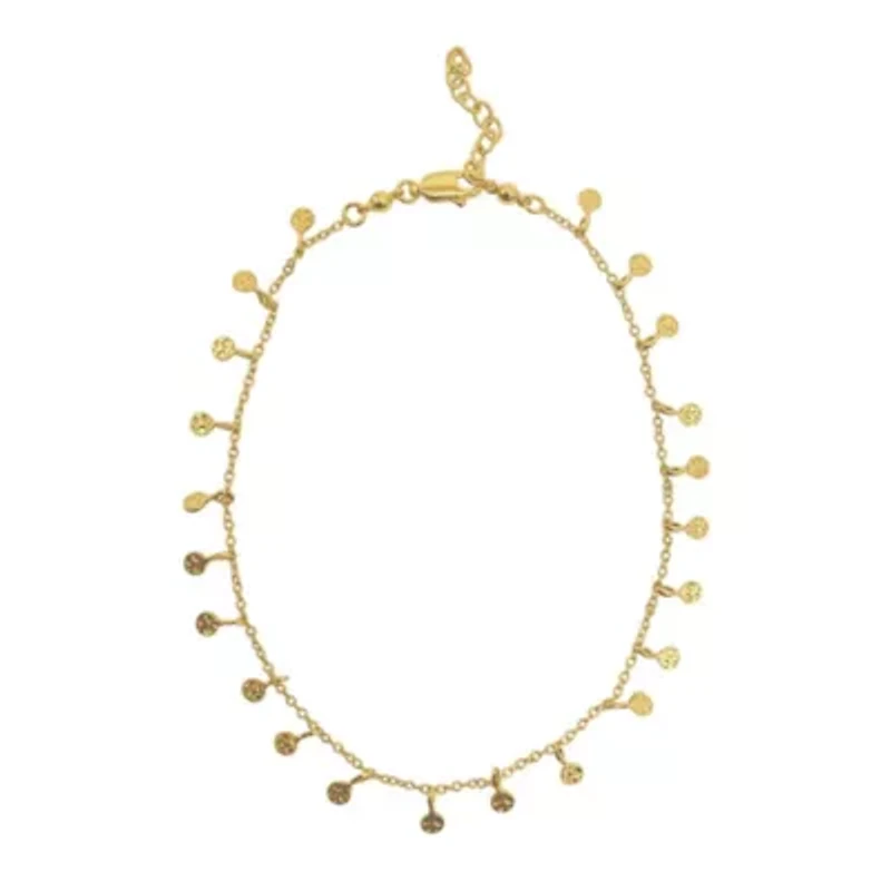 14k Gold Plated Confetti Charm Dangle Anklet