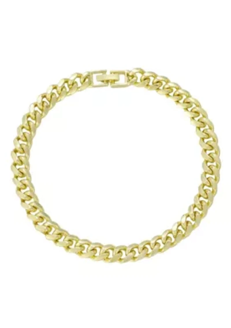14k Gold Plated 10" 8mm Chunky Curb Chain Anklet