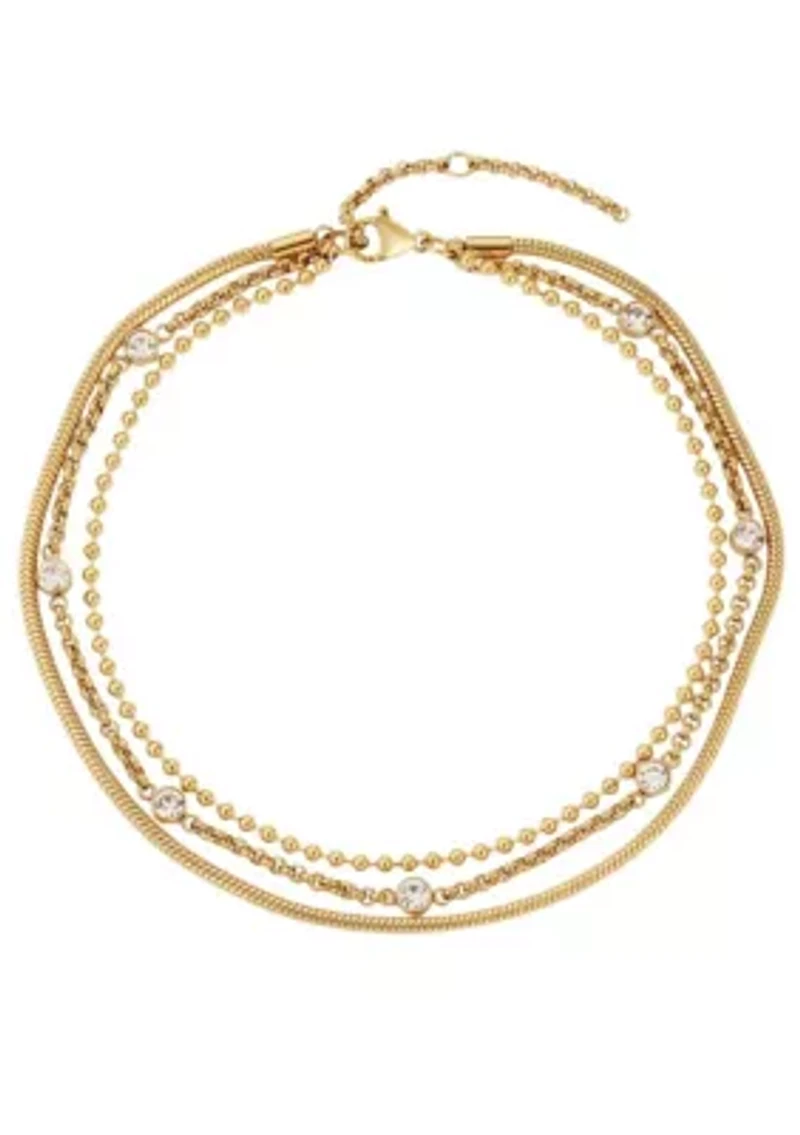 Tarnish Resistant 18k Gold Plated Triple Layered Anklet