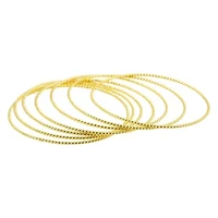 14k Gold Plated 7-Piece Skinny Bangle Set