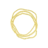 14k Gold Plated Stretch Ball Bracelet Set
