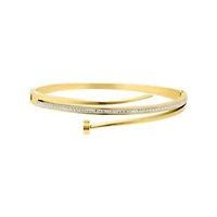 Tarnish Resistant 14k Gold Plated Pave Nail Bangle