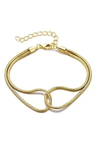 14k Gold Plated Interlocking Rope Chain Bracelet