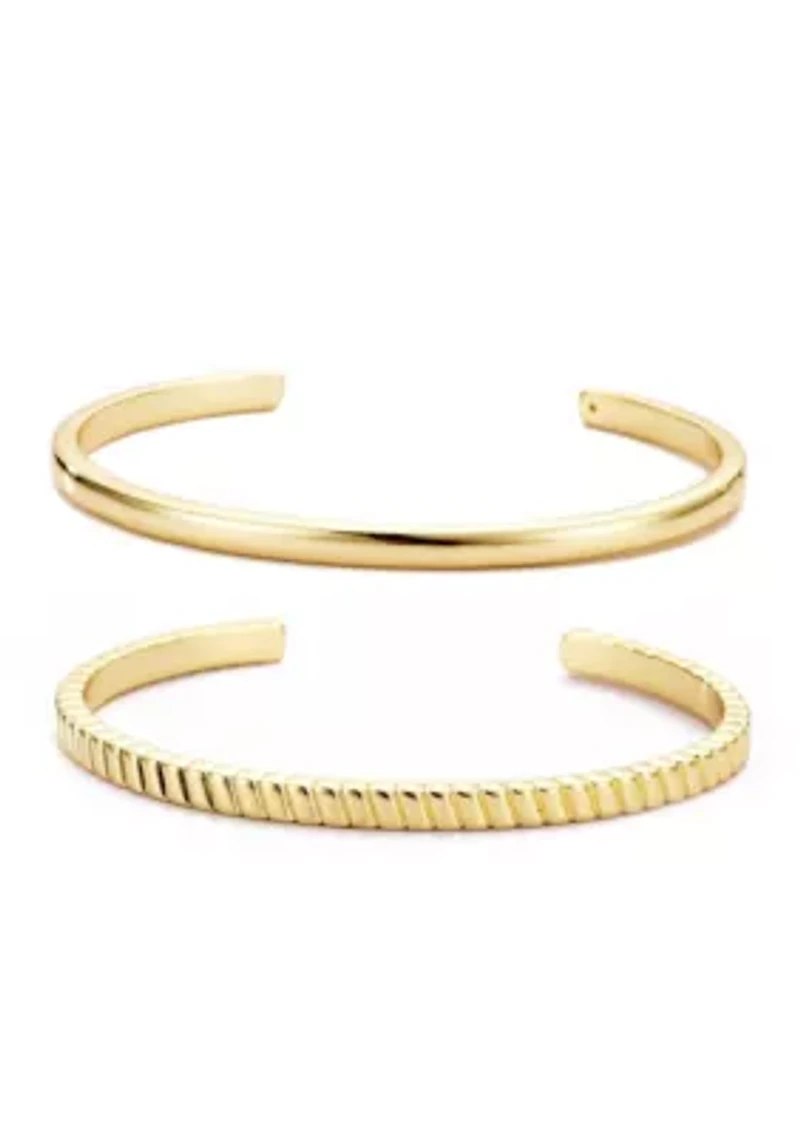 14k Gold Plated Set of Two Cuffs
