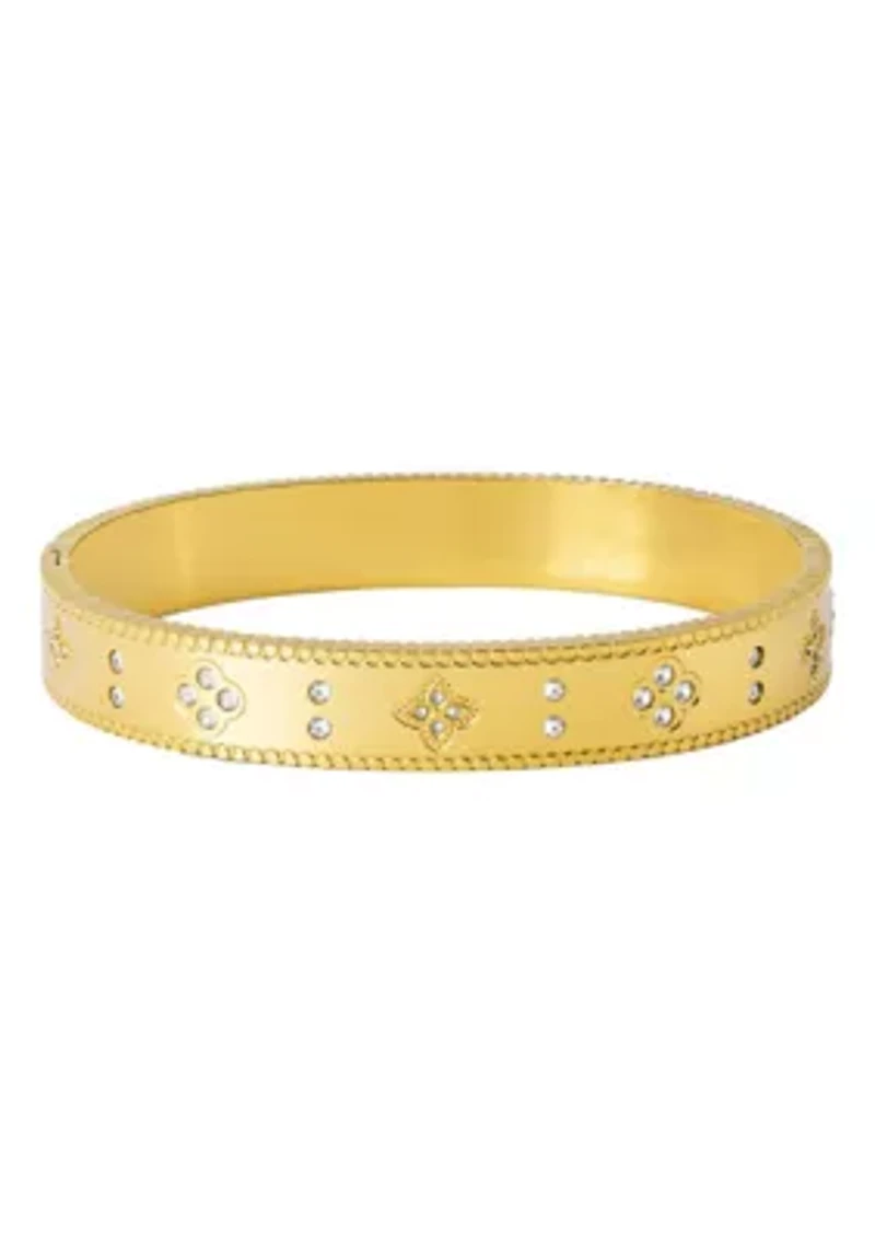 Tarnish Resistant 18k Gold Plated Clover Bangle