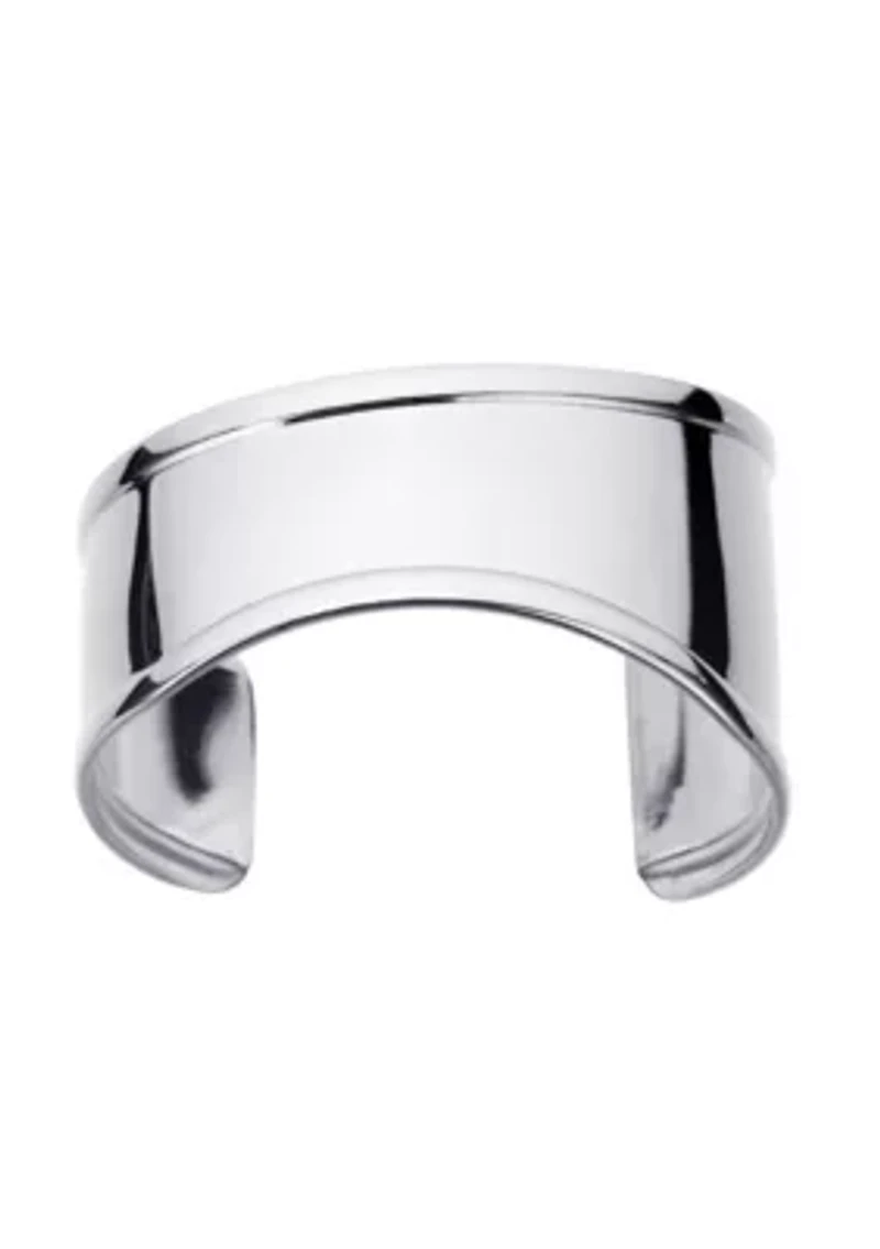 Tarnish Resistant Silver Plated Tall Curve Cuff