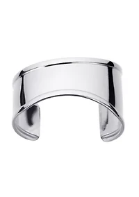 Tarnish Resistant Silver Plated Tall Curve Cuff