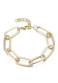 Gold Plated Chunky Paperclip Chain Bracelet