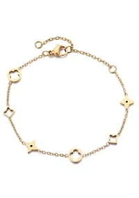 Tarnish Resistant 18k Gold Plated Mixed Clover Bracelet