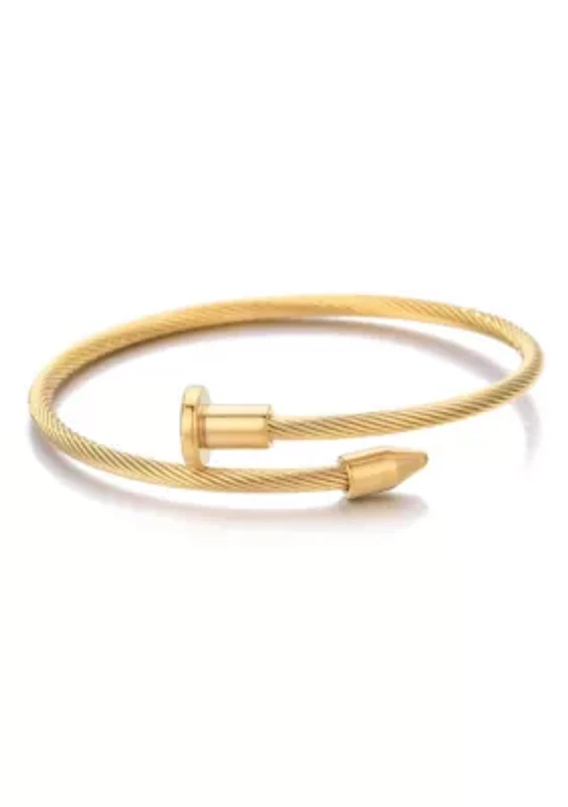 Tarnish Resistant 18k Gold Plated Nail Head Wrap Cuff