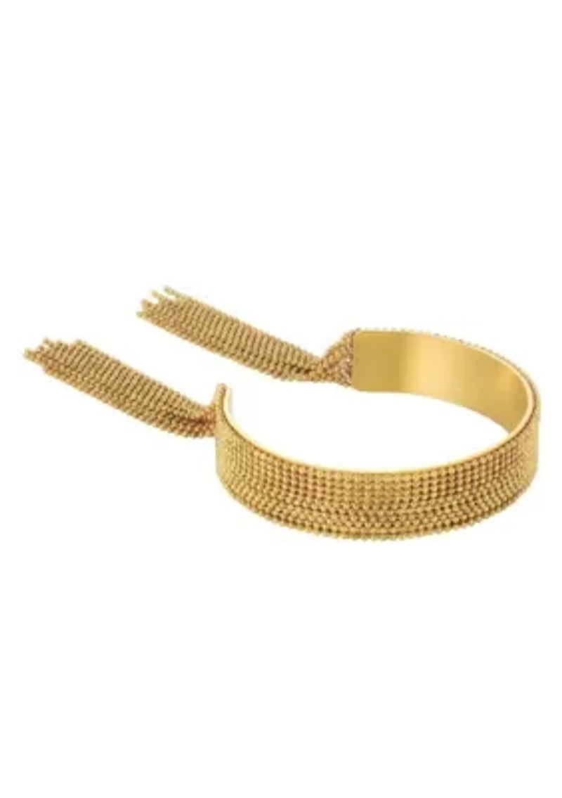 Tarnish Resistant 18k Gold Plated Fringe Cuff