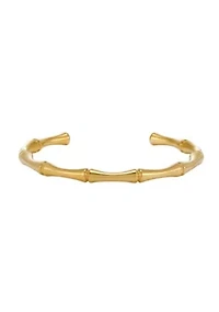 Tarnish Resistant 18k Gold Plated Bamboo Cuff