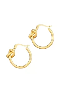 14k Gold Plated Knot Hoop Earrings