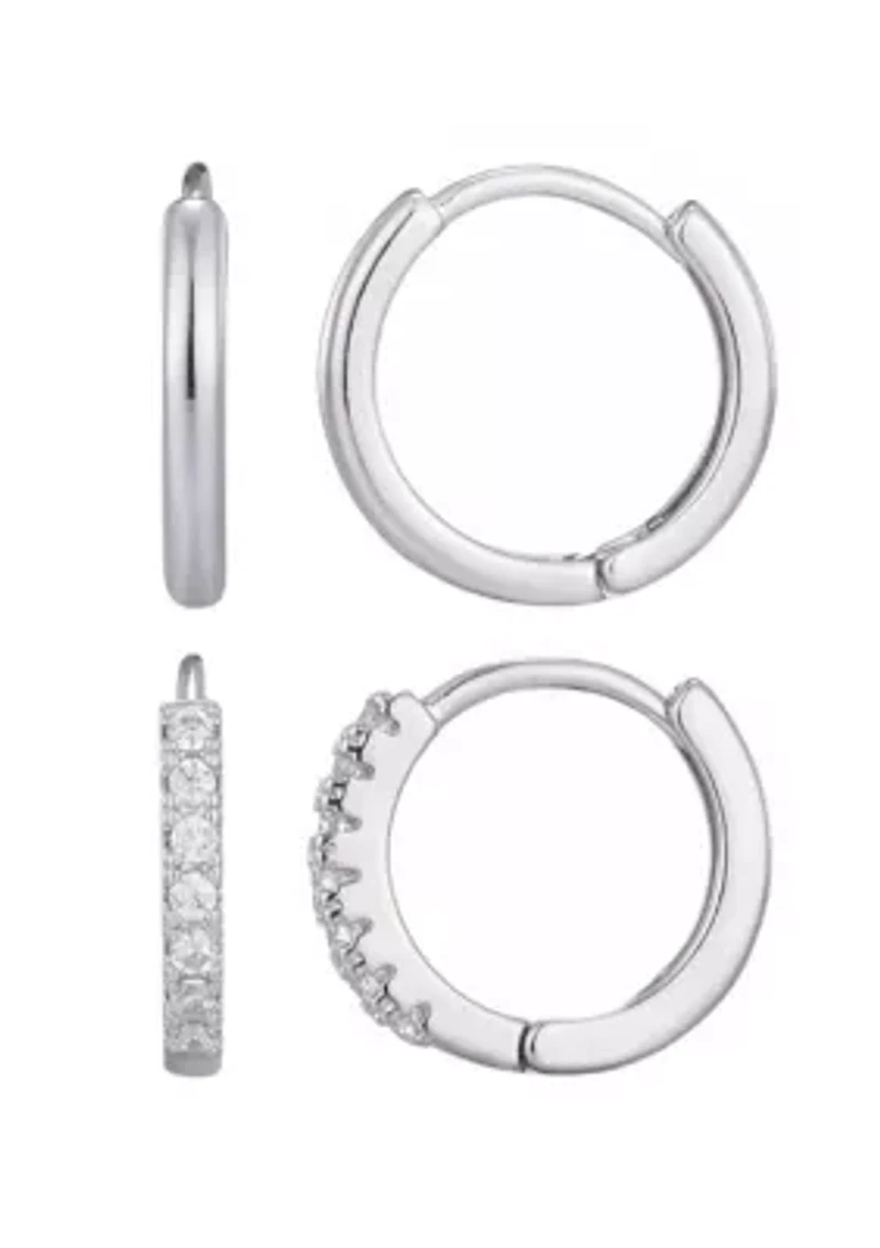 Silver Plated CZ Earring Set