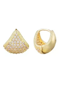 14k Gold Plated CZ Purse Earrings