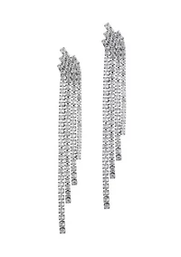 Silver Plated Crystal Cascade Sweeper Earrings