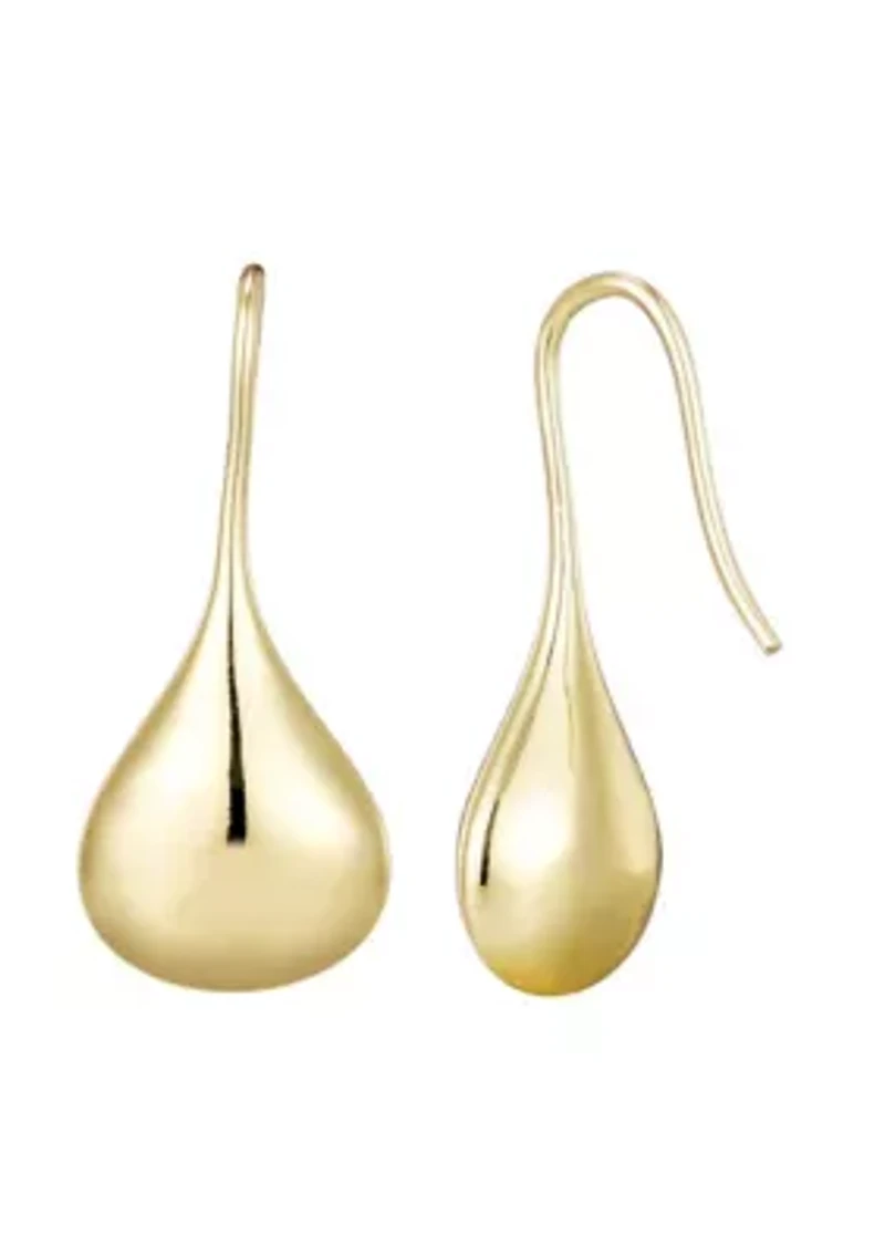 14k Gold Plated Rain Drop Wire Earrings