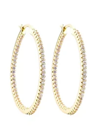 14k Gold Plated CZ Infinity Hoop Earrings