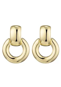 14k Gold Plated Door Knocker Earrings