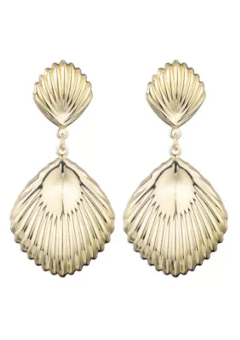 Gold Plated Deco Inspired Drop Earrings