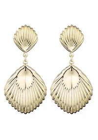 Gold Plated Deco Inspired Drop Earrings