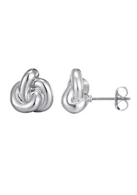 Silver Plated Chubby Knot Studs
