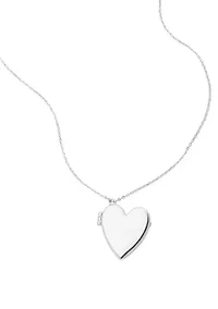 Silver Plated Heart Locket Necklace