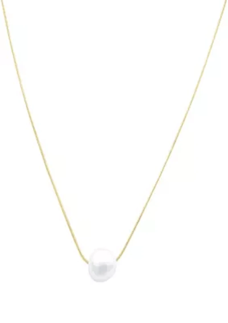 Tarnish Resistant 14k Gold Plated Freshwater Pearl Chain Necklace