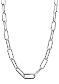 Tarnish Resistant Silver Plated Wide Chunky Paper Clip Chain