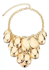 Gold Plated Petal Bib Necklace