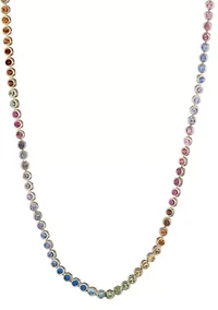 14k Gold Plated Rainbow Tennis Neckalce