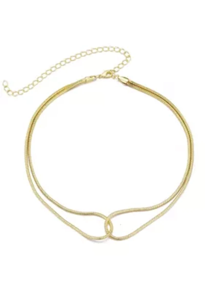 14k Gold Plated Interlocking Rope Chain Necklace