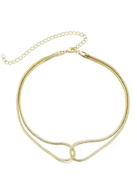 14k Gold Plated Interlocking Rope Chain Necklace