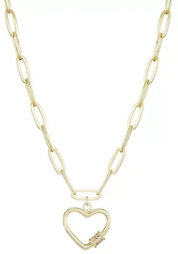 14k Gold Plated Carabiner Heart Necklace