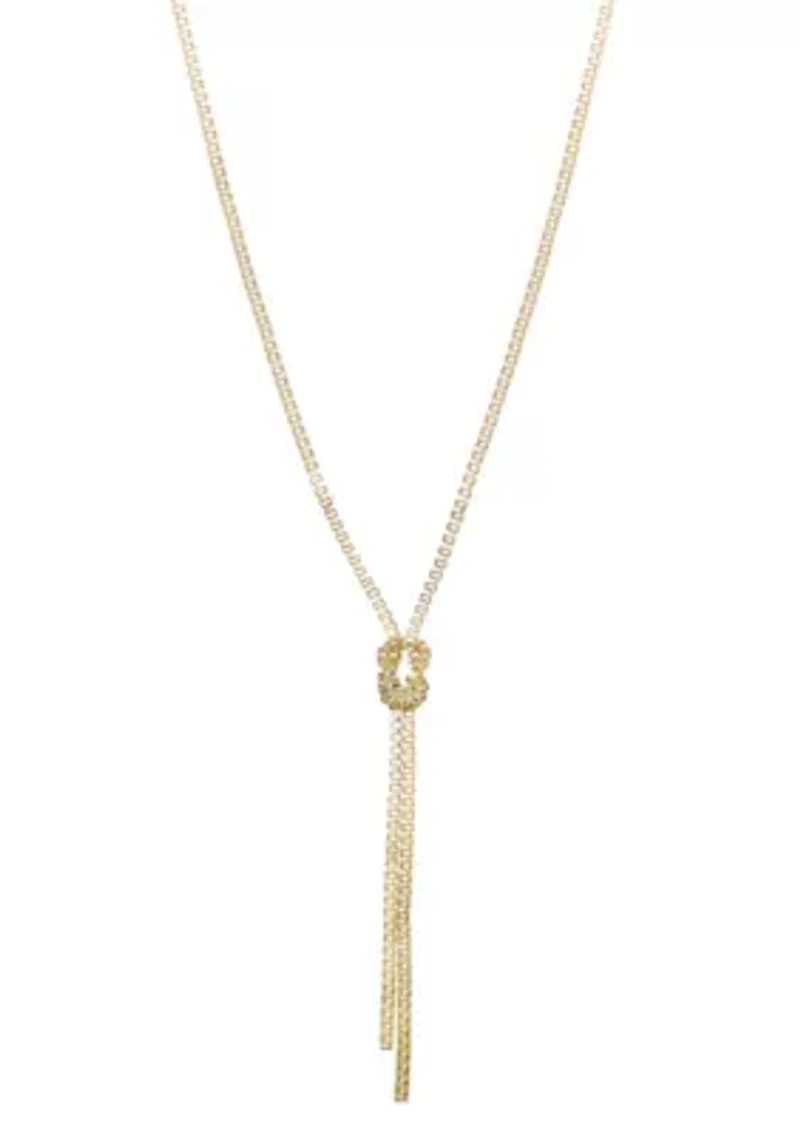 Gold Plated 30" Knotted Box Chain Lariat
