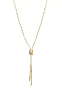 Gold Plated 30" Knotted Box Chain Lariat