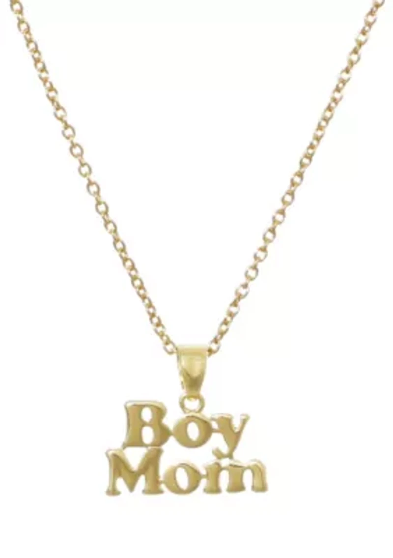 14k Gold Plated Boymom Pendant Necklace