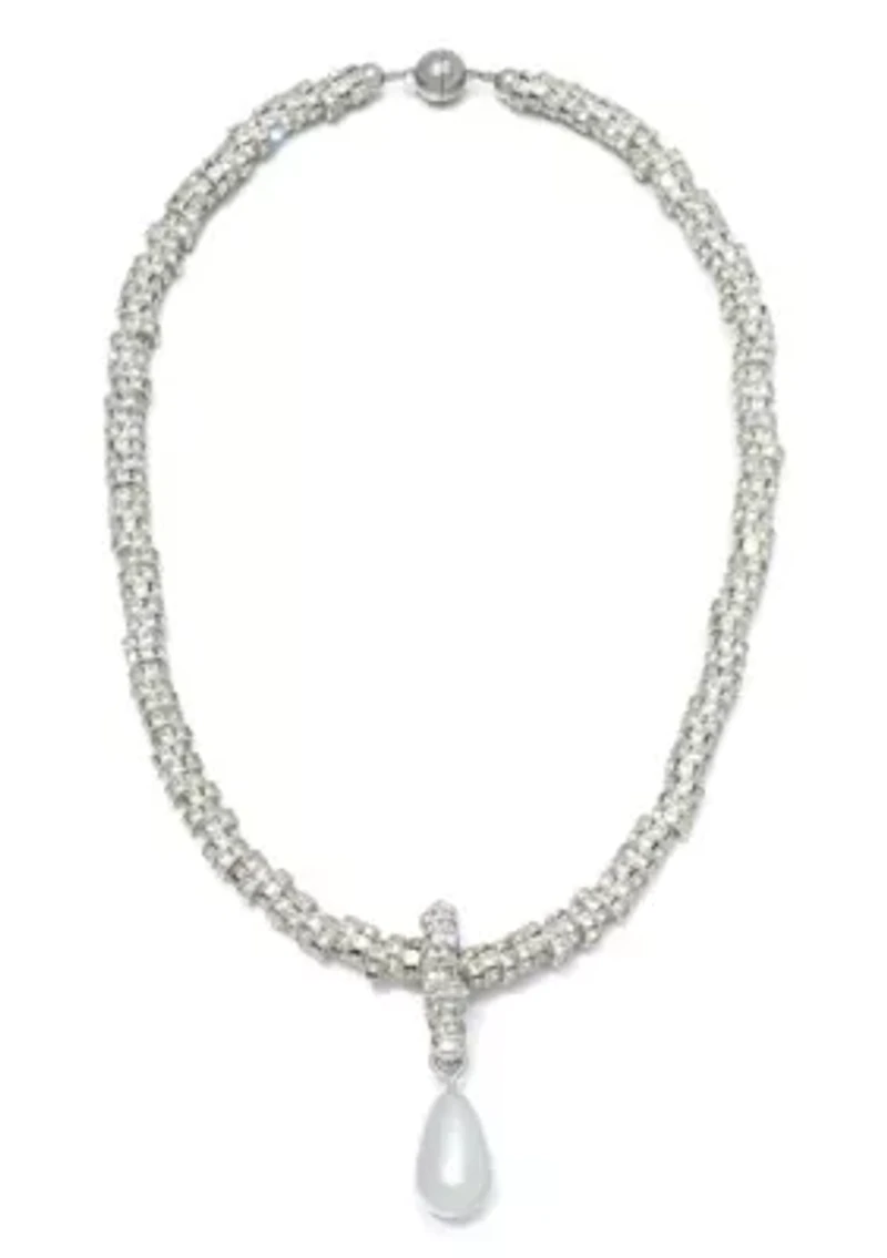 Silver Plated Oversized Pearl on a Magnetic Clasp Chain