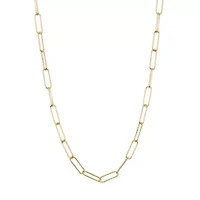Tarnish Resistant 14k Gold Plated Paper Clip Oval Link Layering Necklace