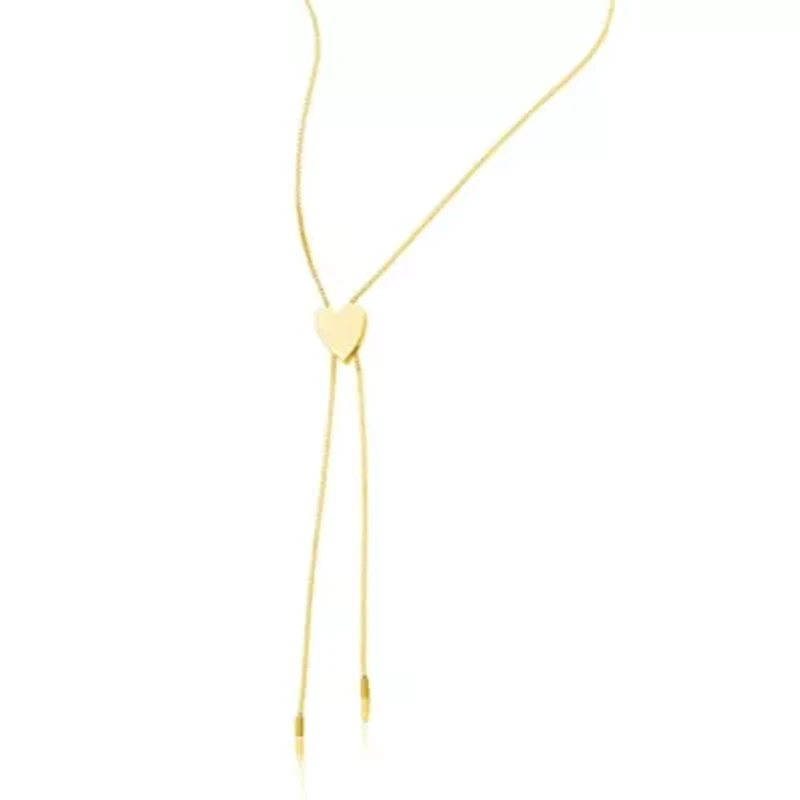 14k Gold Plated Heart Bolo Necklace