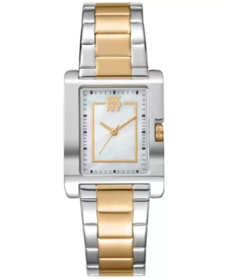 Women's Westside Midi White MOP Dial Gold Two-Tone Stainless Steel Bracelet Watch