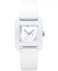 Women's City Sport White Dial White Silicone Strap Watch