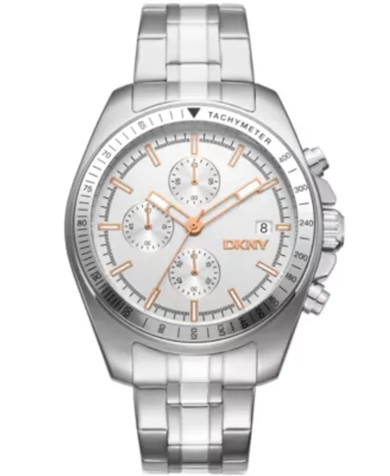 Men's Central Park Chronograph Silver Dial Stainless Steel Bracelet Watch