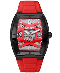 Men's Urban Automatic Red Dial Red Silicone Strap Watch