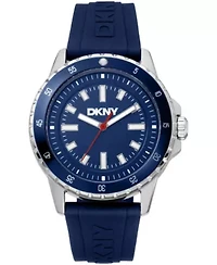 DKNY Men's Sport Watch Dark Blue Dial Dark Blue Silicone Strap 43mm 100M