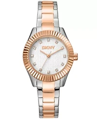 Women's Chambers Glitz Silver Dial Red Gold-Two-Tone Stainless Steel Bracelet Watch