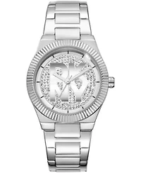 DKNY Women's Jewel-Encrusted Dial Stainless Steel Bracelet Watch 33mm 50M