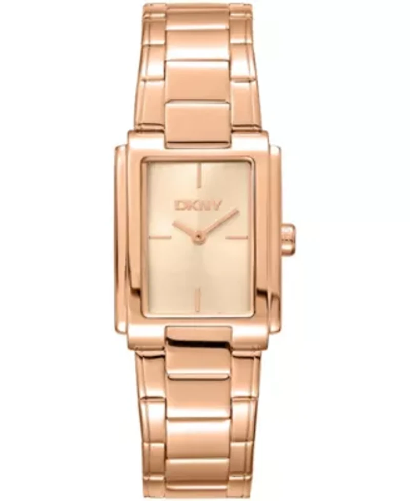 DKNY Women's Rose Gold Dial Rose Gold- Tone Stainless Steel Bracelet Watch 23 x 30mm 30M