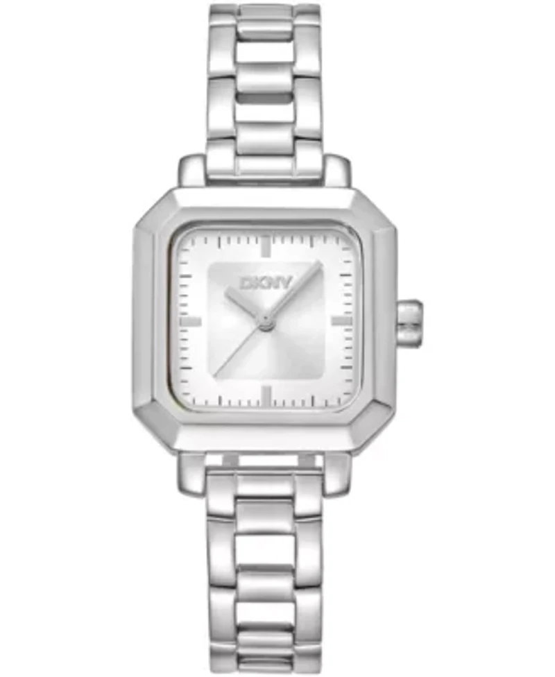 DKNY Women's Silver Dial Open Link Stainless Steel Bracelet Watch 27 x 27mm 30M