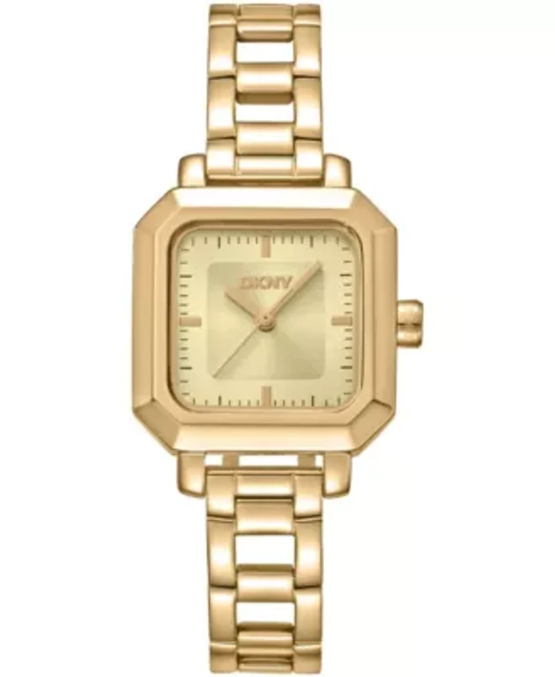 DKNY Women's Champagne Dial Open Link Gold-Tone Stainless Steel Bracelet Watch 27 x 27mm 30M